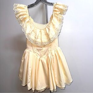 Coquette yellow Ruffled Dress
